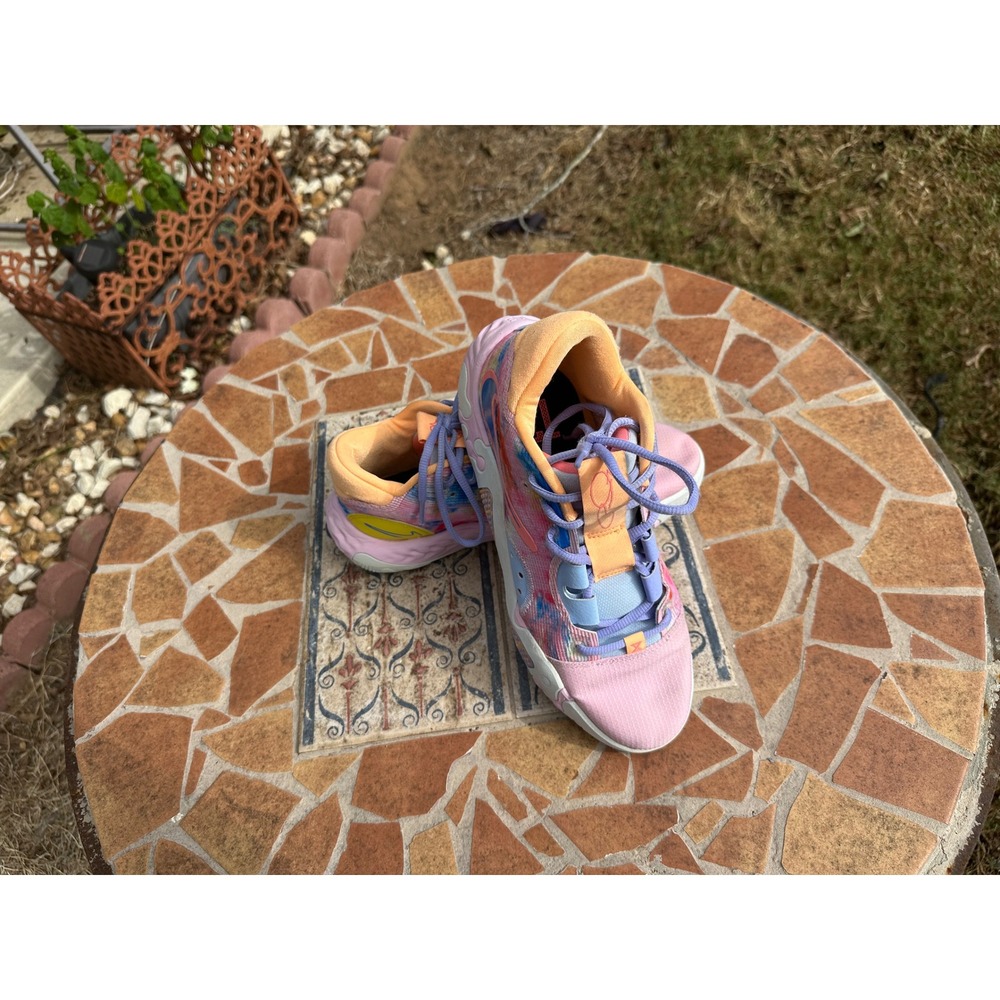 Nike PG 6 Painted Swoosh Pink Orange Blue Basketball Shoes DO9824-100 Mens 8.5